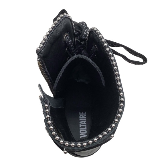 {Zadig & Voltaire} Women's Joe Round Toe Smooth Low-Heel Combat Boots - Picture 13 of 16